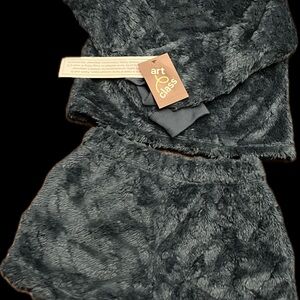 Art Class Gray Fuzzy Kids Pajamas